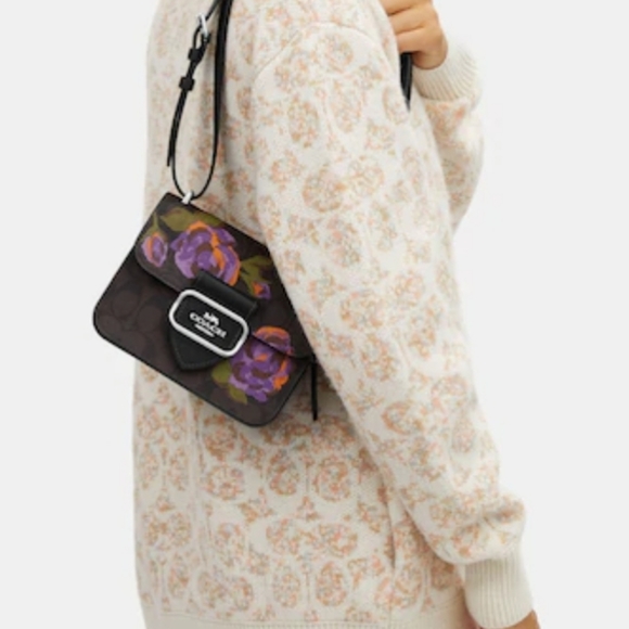 Coach Morgan Square Crossbody In Signature Canvas With Rose Print - Picture 5 of 16